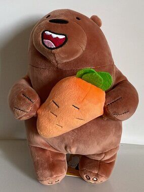 Miniso We Bare Bears Grizzly Bear 9" Plush Soft Toy Stuffed Animal w/ Tags New